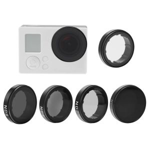 Tillbehör Andoer ND2 / ND4 / ND8 / ND16 / UV -filter Rundlinsfilter Kit kamerafilter Protecture Glass för GoPro Hero 4 3+ 3