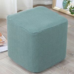 Solid Color Stol Cover Square Protector tjock fotpall täcker slipcover stretch ottoman täcker vardagsrum hem tvättbart