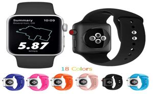 Apple Watch Serisi için Yumuşak Silikon Yedek Spor Bandı 4321 42mm 38mm bilek bilezik kayışı Iwatch 4 40mm 44mm Sports3605922