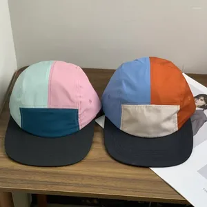 Ball Caps American Retro Color Matching Five-panel Quick-drying Cap Trendy Outdoor Men And Women Sports Sunshade Flat Edge Baseball Hat