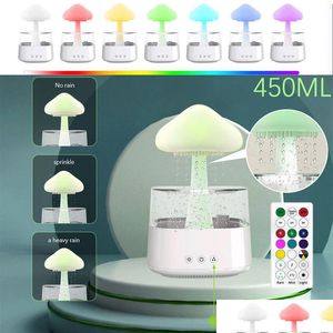 Itens de novidade Rain Rain External Difusores de óleo colorf Night Light Mini Water Diffuser hidrata a decoração da casa da pele para o quarto ki dhcx9