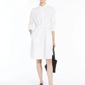 Casual Dresses Women 2024 Spring And Summer Commuter Cotton Temperament Versatile Shirt Style Shift Dress