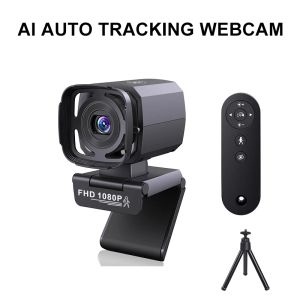 Webcams 1080p HD Webcam Auto Tracking -Webkamera mit Fernbedienungsmikrofon Live -Streaming -Mini -Kamera für PC -Laptop -Desktop