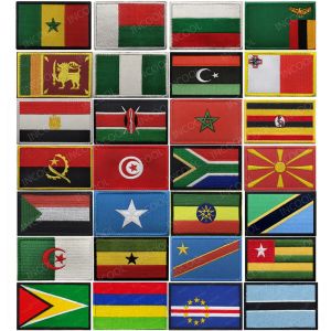 Afrika Flagge Ägypten Kenia Algerien Nigeria Tunesien Marokko Mauritius Guyana Südsudan Ghana Liberia Niger Kongo Senegal Patches