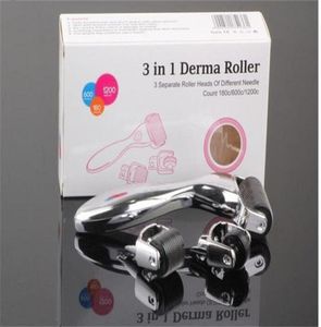 Roller Derma 3in1 dla ciała i twarzy i oka Mikro igła 180 600 1200 igły skóra Dermaroller9303992