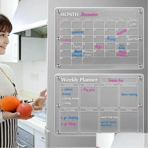Magneti frigoriti trasparente trasparente per il calendario del calendario del calendario planner magnetico per il menu di elenco 2 231221 Dropse consegna casa giardino DHNM2