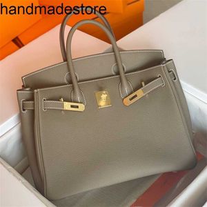 Leather Bk Designer Handbag Wax Thread Litchi Pattern Togo Calfskin Buckle Womens Bag 25 30 35 Large Bags