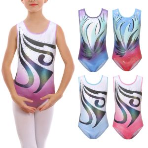 Gymnastic Outfit für Mädchen Gymnastik Trikots funkelnd stürzende Tanzkleidung atmungsaktive Bodys