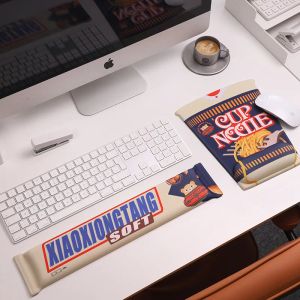 キーボードリストレストパッドキーボードマウスパッドカップヌードルメモリフォーム漫画リバウンドシリコンアンチスリップオフィスゲームPCラップトップマウスMause