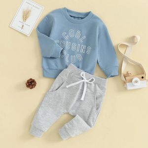 Giyim Setleri Moda Mektubu Baskı Uzun Kollu Çocuklar Erkekler İçin Kıyafet Kızlar Toddler Sonbahar İlkbahar Kıyafetleri Sweatshirts Pants 2 PCS Set