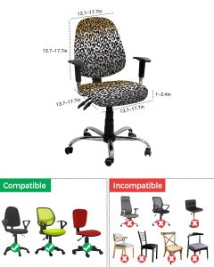 Leopardtryck Animal hudstruktur Gradient Elastic fåtöljstol Täckning avlägsnande kontorsstol Slipcover Split Seat Covers