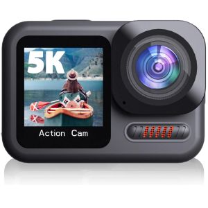 Câmeras 2023 Novo 5k 4k 60fpswifi eis esportes ao ar livre DV EIS Touch Dual Touch Corpo Câmera de ação à prova d'água para vlog