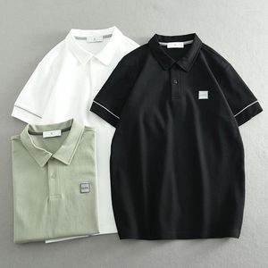 Polos masculinos de verão camisas polo frias para homens mangas curtas slim fit shirts roupas jovens masculino clássico de trabalho básico de negócios casuais tops