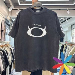 Men's T-Shirts Hip Hop Vintage Washed Monster Avatar Print T Shirt Men Women Short Sleeve Tee Top T-Shirt J240409