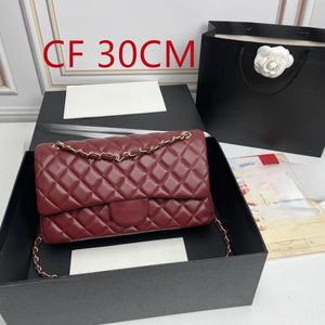 30CM Double Flap Bag Classic Vintage Designer bags Genuine Leather Quilted Lambskin Bag luxury Crossbody Purse shoulder bag Handbag Envelope Bag on chain