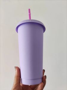 Mermaid Goddess 470ml 710ml Plastic Mugs Tumbler Reusable Clear Drinking Flat Bottom Pillar Shape Lid Straw Cups mug