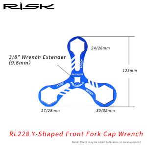 RL228 RISK 6 I 1 Bike Front Fork Tools Aluminium Bicycle Fork Cap Wrench Install/borttagningsverktyg för 24/27/28/30/32mm