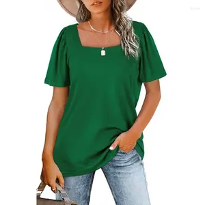 Frauen T -Shirts Frauen Frauen Mode Cotton Casual Square Neck Kurzarm Tees Tips für den Sommer