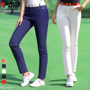 Pgm Golf Clothes Trousers Women High Elastic Pants Summer Spring Ladies Casual Long QuickDrying Flared XSXXXL 240401