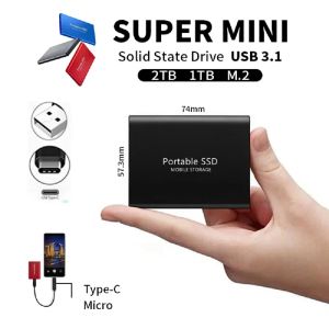 Taşınabilir SSD 1 TB Yüksek Hızlı Mobil Katı Hal Sürücüsü 500GB Harici Depolama Dikkatleri Dizüstü bilgisayar/ PC/ MAC için Tip-C USB 3.1 Arabirim