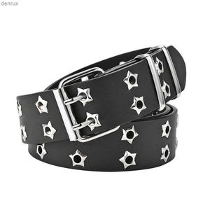 Ремни Регулируемая панк -пояс Звездный глаз для заклепки Goth Goth Goth Bugle Buckle Cutemband для джинсов мода талия strapl240409