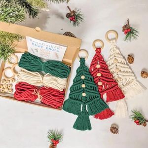 Wandteppiche Weihnachtsbaum Wandteppich DIY Material Pack Dekorative Anhänger handgewebt