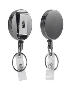 Alloy Recoil Badge Holde Heavy Duty Keychain Reel Infällbar nyckel Ring Office Metal Belt Clip ID -kort Kort Pull Lanyard1759193