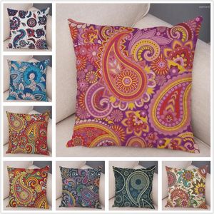 Yastık süper yumuşak kısa peluş desen paisley tarzı kılıf 45 45cm kanepe ev dekoru geometrik yastık kılıfı için kapak