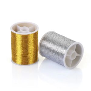 100 m guld/silver broderi tråd Hållbar överbelastning Symaskintrådar Cross Stitch Strong Thread Handmased Sewing Materia