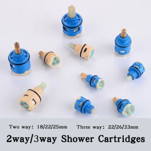 Shower Valve Ceramic Faucet Cartridge 2/3/4/5 Way Shower Diverter Mixing Faucet Replacement Parts Sizes 22/25/26/33mm