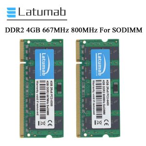 Rams Latumab Memoria Ram DDR2 2GB 4GB 667MHz (PC25300)/800MHz (PC26400) Dizüstü bilgisayar belleği sodimm 200pins not defteri RAM, yüksek uyumluluk