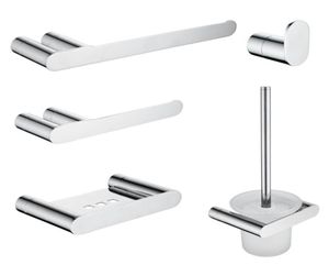 Bathroom Accessories Set Chrome Towel Rack Bar Robe Hook Toilet Brush Holder Wall Mounted Toilet Paper Soap Basket4299586