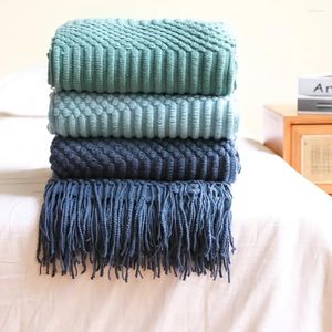 Blankets Nordic Throw Blanket Leisure El Decor Bed End Towel Comfortable Bedspread Soft Sofa Cover Women Tassel Shawl Warm