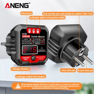 ANENG AC28 Soquete de tomada de tomada Detector de receptáculo 250V Verificador de energia automática Tester de polaridade Tensão elétrica Ferramenta de energia elétrica