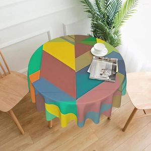 Panno da tavolo da stampa colorblock rotonda tovaglia geometrica copertura fai -da -te per la sala da pranzo da festa kawaii all'aperto