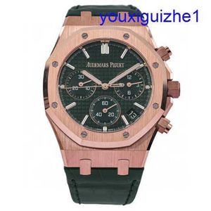 Moda AP Bilek Saati Royal Oak Serisi 26240or Yeşil Yüzey Çapı 41mm 18K Gül Altın Malzeme Tarihi Ekran Tam Set