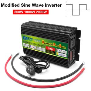 Easun Pure Sine Wave Inverter 12V 220V 800W 1000W 2000W電圧コンバーターデジタルディスプレイカーソーラーインバーターパワートランス