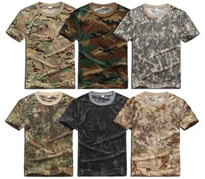 Unisex kamouflage t skjortor kort ärm snabb torr o hals militär armé camo vandring utomhus t shirt8114011