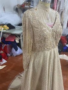 2024 Aso Ebi Custom Made Lace Prom Dress Beading A-line Evening Formal Party Second Reception 50th Birthday Engagement Gowns Dresses Robe De Soiree ZJ317