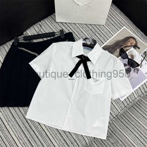 Women's T Shirt designer T-Shirt 24 Early Spring Collection Inverted Triangle Bow embellishment Reduced neckline Polo Short sleeved Shirt Tops Tees