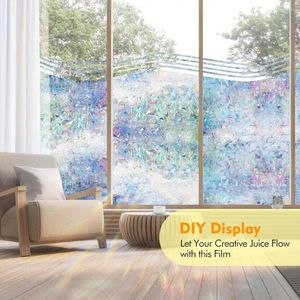 Window Stickers Colorful Electrostatic Glass No Glue Removable 3D Heat Transfer