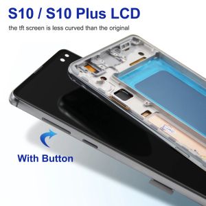 Qualidade TFT para Samsung S10 Plus G975 G975F/DS Digitalizador de tela de toque LCD Display para Samsung S10+ LCD com quadro