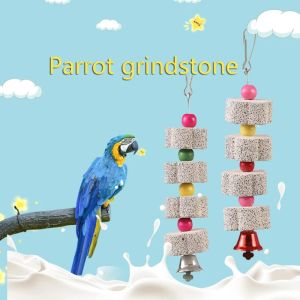 Parrot Pedra Molar Parrot Moagem de Pássaro de Pássaro de Pássaro Toy Bird Molar Toy Bird Cage Acessórios