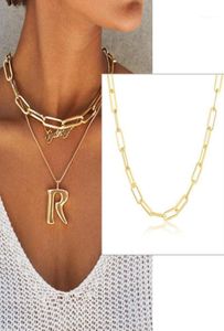 Bohemian Paperclip Chain Women Necklace Rectanglengh Link Hera Choker Collar inossidabile in acciaio inossidabile Argento Colore14852250