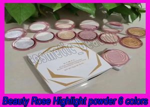 Beauty Rose Highlight Pulver 6 Farben Diamond Bronze Körper Highlighter Gesichts Make -up Aufhellung Hervorhebung Pressed1659071