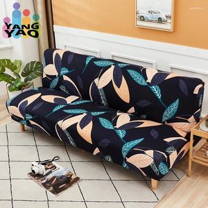 Tampas de cadeira Sofá dobrável capa de cama de cama de spandex sem braço elástico de 2 lugares Slipcovers de futon para folhas de sala de estar impressa