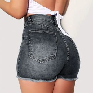 New In Summer Womens Jeans Shorts Jeans Short Length High Waisted Broken Denim Shorts Ripped Jeans High Waisted Hotpant Shorts