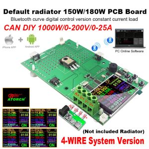 Placa de PCB DIY 4 fio 1000W Testador USB Carga eletrônica Lítio 18650 Capacidade de bateria Monitor Declagem DC Medidor de alimentação