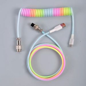 Accessories Mechanical keyboard aerial patch cord 3m spiral C type custom USB port cable Game keyboard accessory aircraft coiled cable