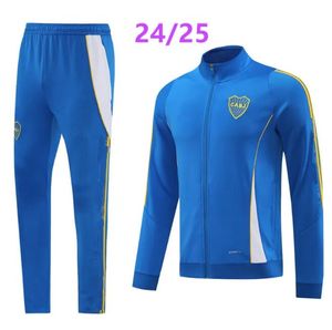 24 25 Boca Juniors adult Tracksuit jacket long zipper Men's Soccer Jacket Set, Long Sleeve Football Training Suit, MARADONA TEVEZ DE ROSSI training suit